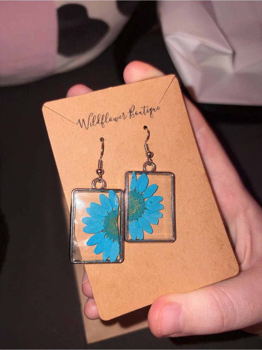 Boho Real Wildflower pressed Earrings